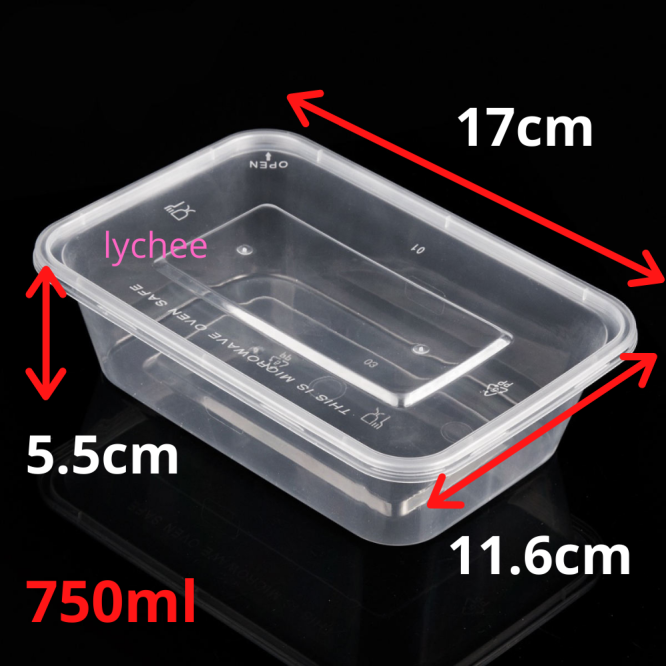 Microwave safe Clear Plastic Container Lunch Box